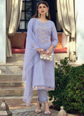 Lavender Chikankari Embroidery Cotton Salwar Suit