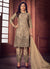 Beige Zari Embroidered Traditional Pant Suit