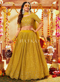 Yellow Embroidered Wedding Lehenga Choli