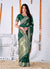 Dark Green Embellished Banarasi Silk Saree 
