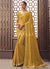 Yellow Zari Embroidery Party Wear Saree