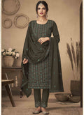 Olive Green Embroidery Traditional Salwar Suit
