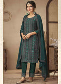 Dark Green Embroidery Traditional Salwar Suit