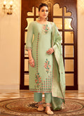 Light Green Embroidered Indian Palazzo Suit