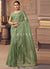 Pista Green Zari Embroidery Designer Organza Silk Saree