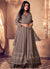 GreyTraditional Sequence Embroidered Wedding Anarkali Lehenga