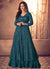 Turquoise Traditional Sequence Embroidered Wedding Anarkali Lehenga Style Suit