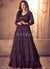 Buy Anarkali Lehenga - Deep Purple Traditional Sequence Embroidered Wedding Anarkali Lehenga Style Suit