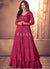 Buy Anarkali Lehenga - Magenta Traditional Sequence Embroidered Wedding Anarkali Lehenga Style Suit