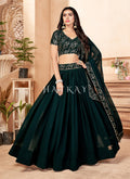 Green Sequence Embroidered Traditional Georgette Lehenga Choli