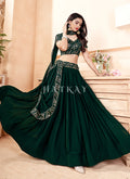 Buy Lehengas - Green Sequence Embroidered Traditional Georgette Lehenga Choli