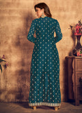Turquoise Jacket Style Pant Suit