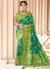 Lime Green Embroidered Banarasi Silk Saree