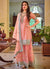 Peach And Grey Multi Embroidered Wedding Sharara Suit 