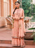 Soft Peach Multi Zari Embroidered GhararaSuit