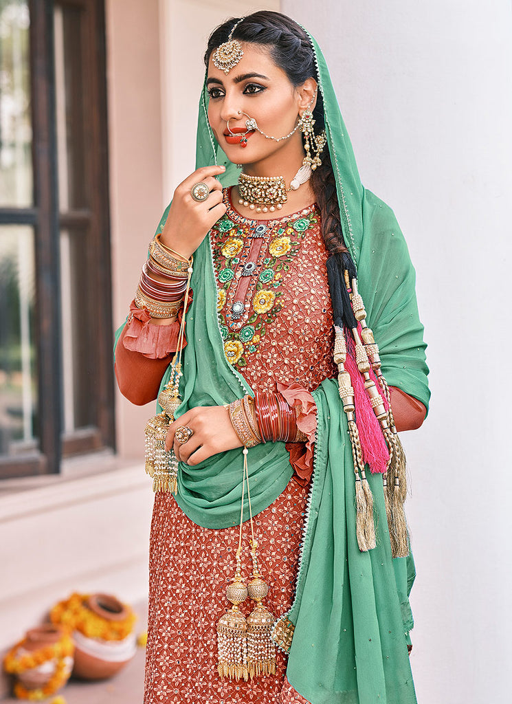 Brown Gharara Suit