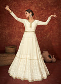 Off White Lucknowi Embroidered Anarkali Suit