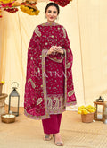 Magenta Multi Embroidery Traditional Pant Suit
