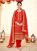 Buy Salwar Kameez | Bridal Red Embroidered Georgette Wedding Salwar Kameez