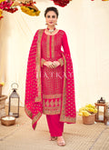 Buy Salwar Kameez | Bridal Pink Embroidered Georgette Wedding Salwar Kameez