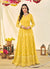 Yellow Embroidered Georgette Indian Anarkali