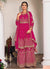 Rani Pink Zari Embroidered Traditional Gharara Style Suit