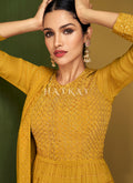 Yellow Anarkali Palazzo Suit