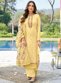 Pastel Yellow Multi Embroidery Pakistani Palazzo Suit