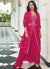 Hot Pink Sequence Embroidery Cape Style Lehenga Choli With Belt