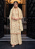 Beige Golden Embroidered Traditional Palazzo Suit