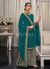 Turquoise Multi Embroidered Traditional Gharara Suit