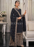 Black Multi Embroidered Traditional Gharara Suit
