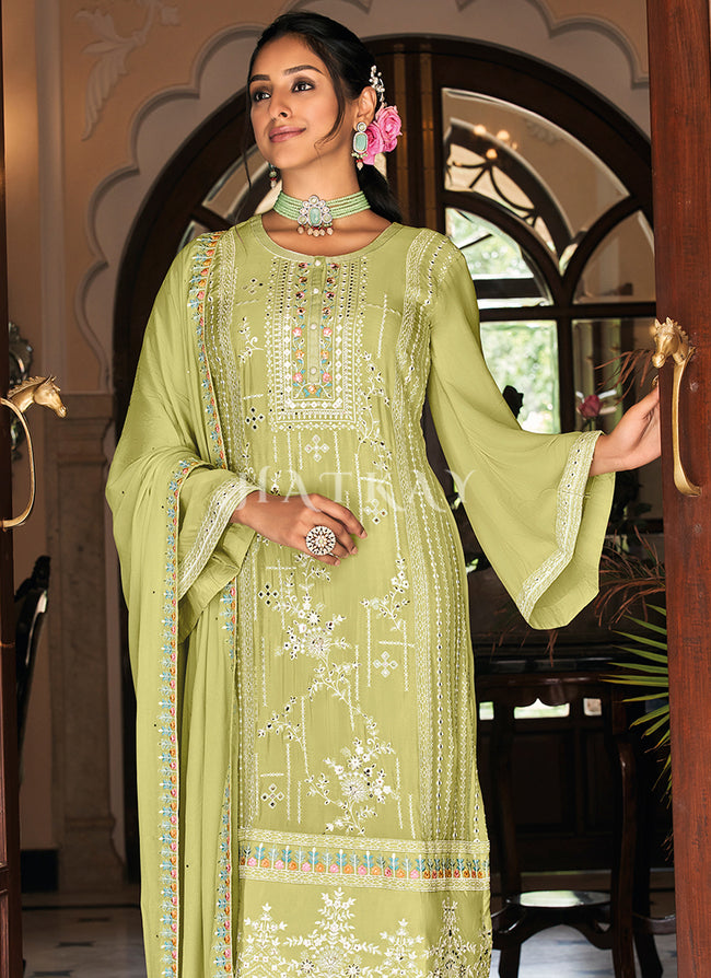 Lime Green Pakistani Style Suit | Suits for women, Fashion, Women
