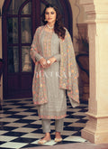 Hazel Brown Floral Embroidered Salwar Suit