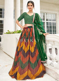 Green Multi Sequence Embroidered Traditional Lehenga Choli