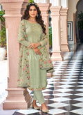Pastel Green Multi Embroidered Designer Salwar Suit