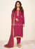 Magenta Embroidered Traditional Salwar Kameez Suit