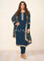 Turquoise Embroidered Traditional Salwar Kameez Suit
