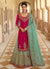 Hot Pink And Turquoise Multi Embroidered Lehenga Suit 
