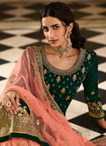 Green And Orange Lehenga Suit In UK