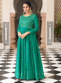 Emerald Green Sequence Embroidery Anarkali Gown