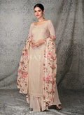 Beige Lucknowi Embroidered Designer Palazzo Suit