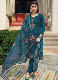 Sky Blue Multi Embroidery Pakistani Pant Style Suit