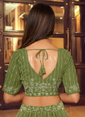 Buy Lehenga Choli - Pastel Green Zari And Sequence Georgette Embroidered Lehenga Choli