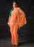 Orange And Turquoise Embroidered Festive Saree