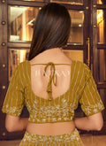 Buy Lehengas - Yellow Zari And Sequence Georgette Embroidered Lehenga Choli
