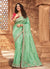 Green And Red Multi Embroidered Partywear Saree