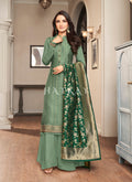 Emerald Green Embroidered Traditional Palazzo Suit