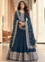 Blue Twisted Embroidery Designer Anarkali Suit