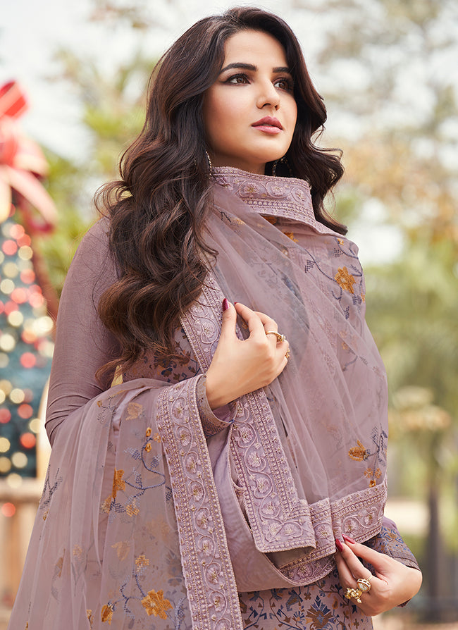 Buy Pakistani Salwar Suit Purple Golden Embroidery Pakistani Pant